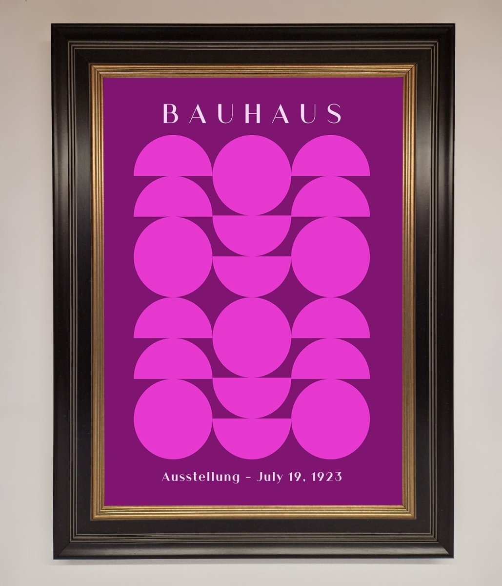 Bauhaus Pink And Purple Abstract Framed Print