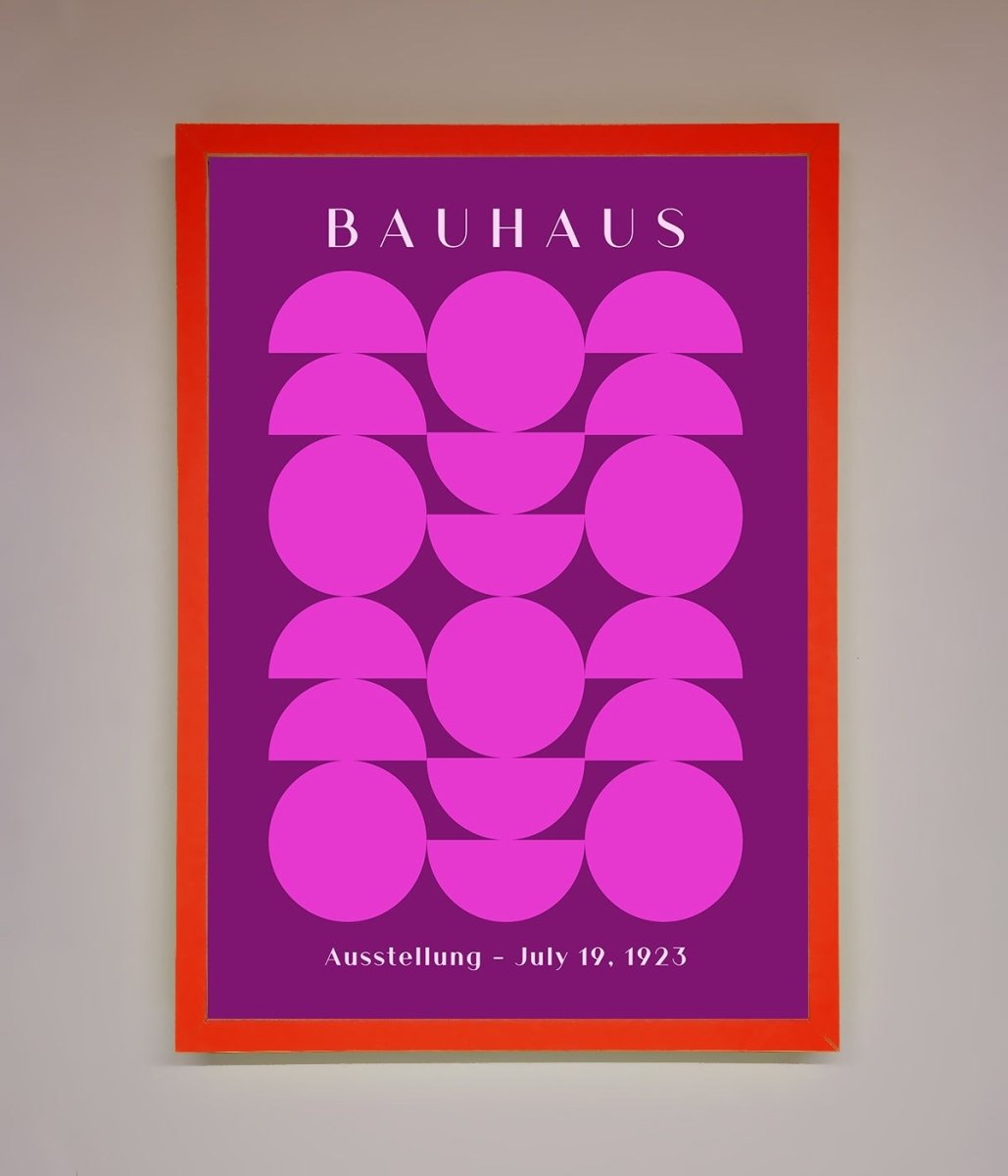 Bauhaus Pink And Purple Abstract Framed Print