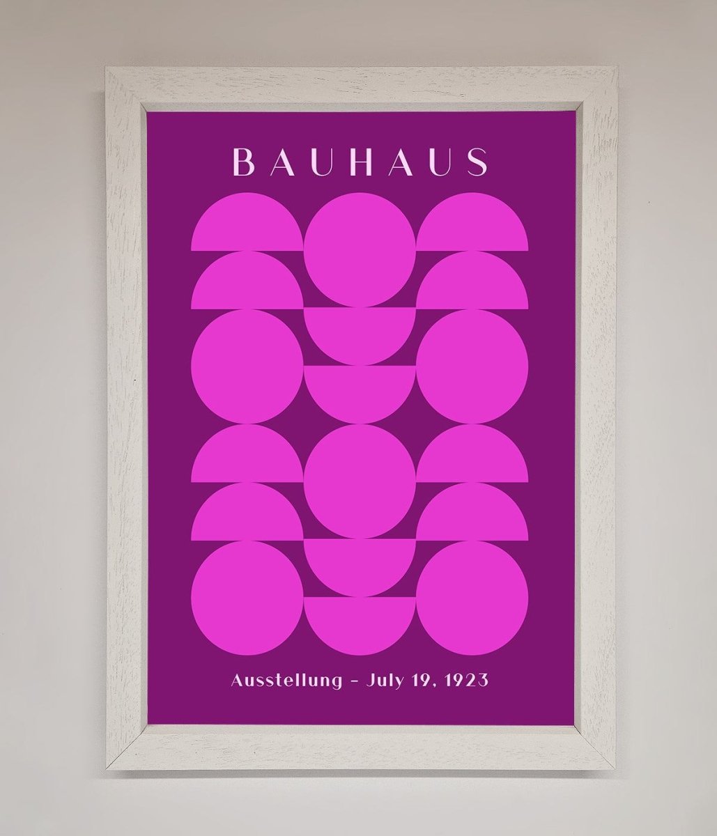 Bauhaus Pink And Purple Abstract Framed Print