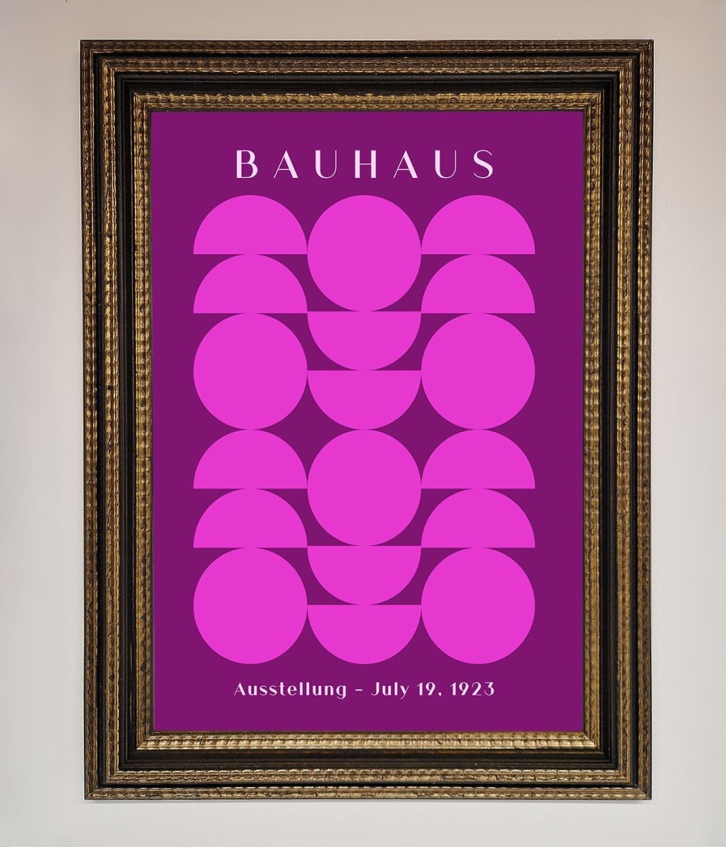 Bauhaus Pink And Purple Abstract Framed Print
