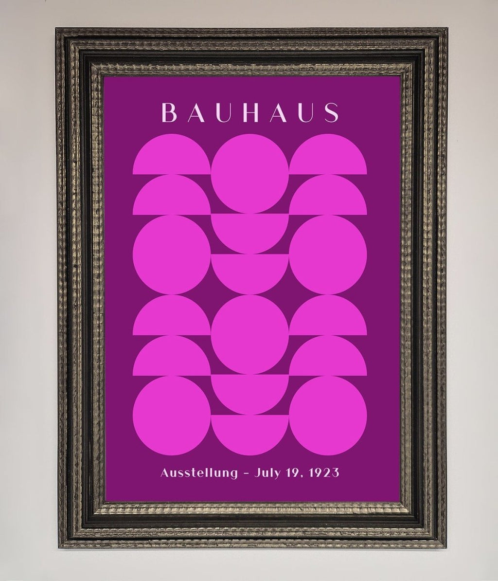 Bauhaus Pink And Purple Abstract Framed Print