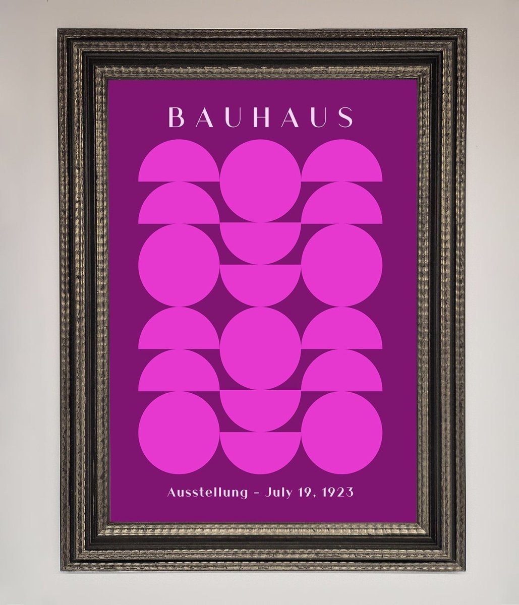 Bauhaus Pink And Purple Abstract Framed Print