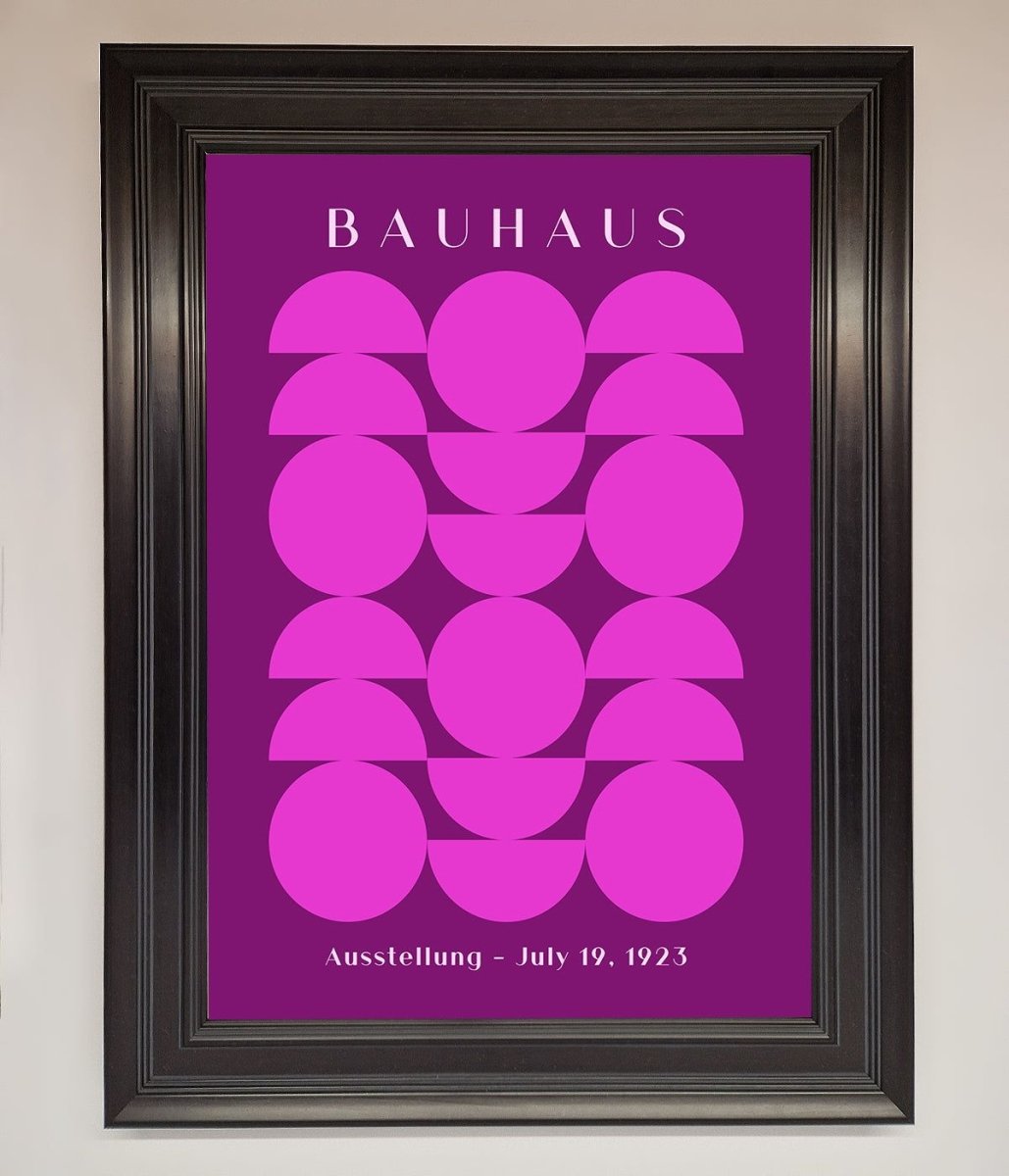 Bauhaus Pink And Purple Abstract Framed Print