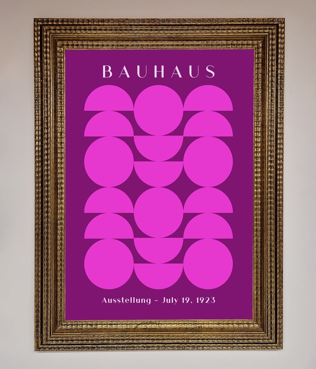 Bauhaus Pink And Purple Abstract Framed Print