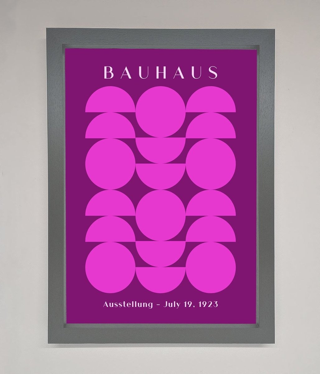 Bauhaus Pink And Purple Abstract Framed Print