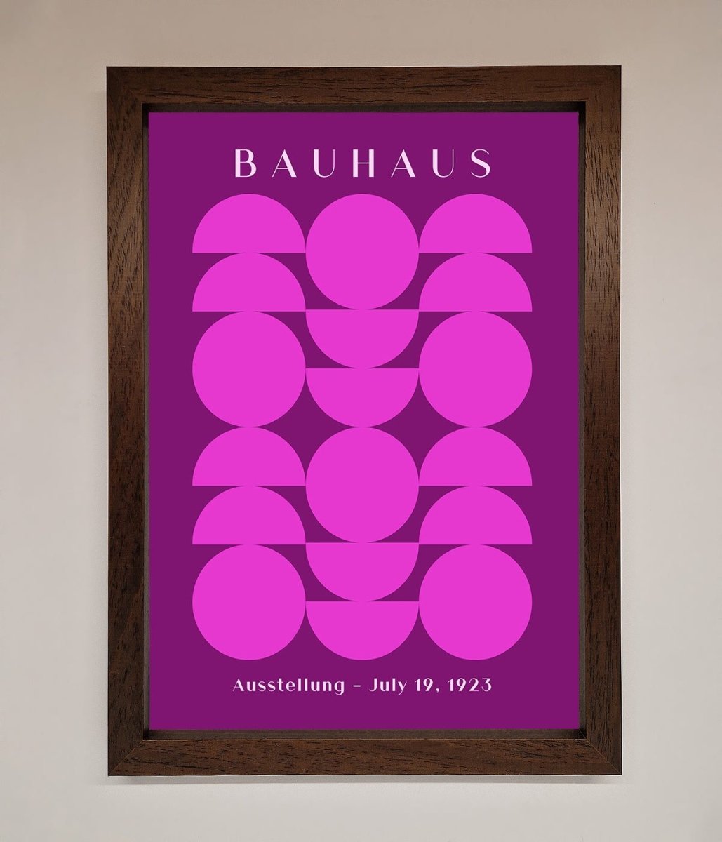 Bauhaus Pink And Purple Abstract Framed Print