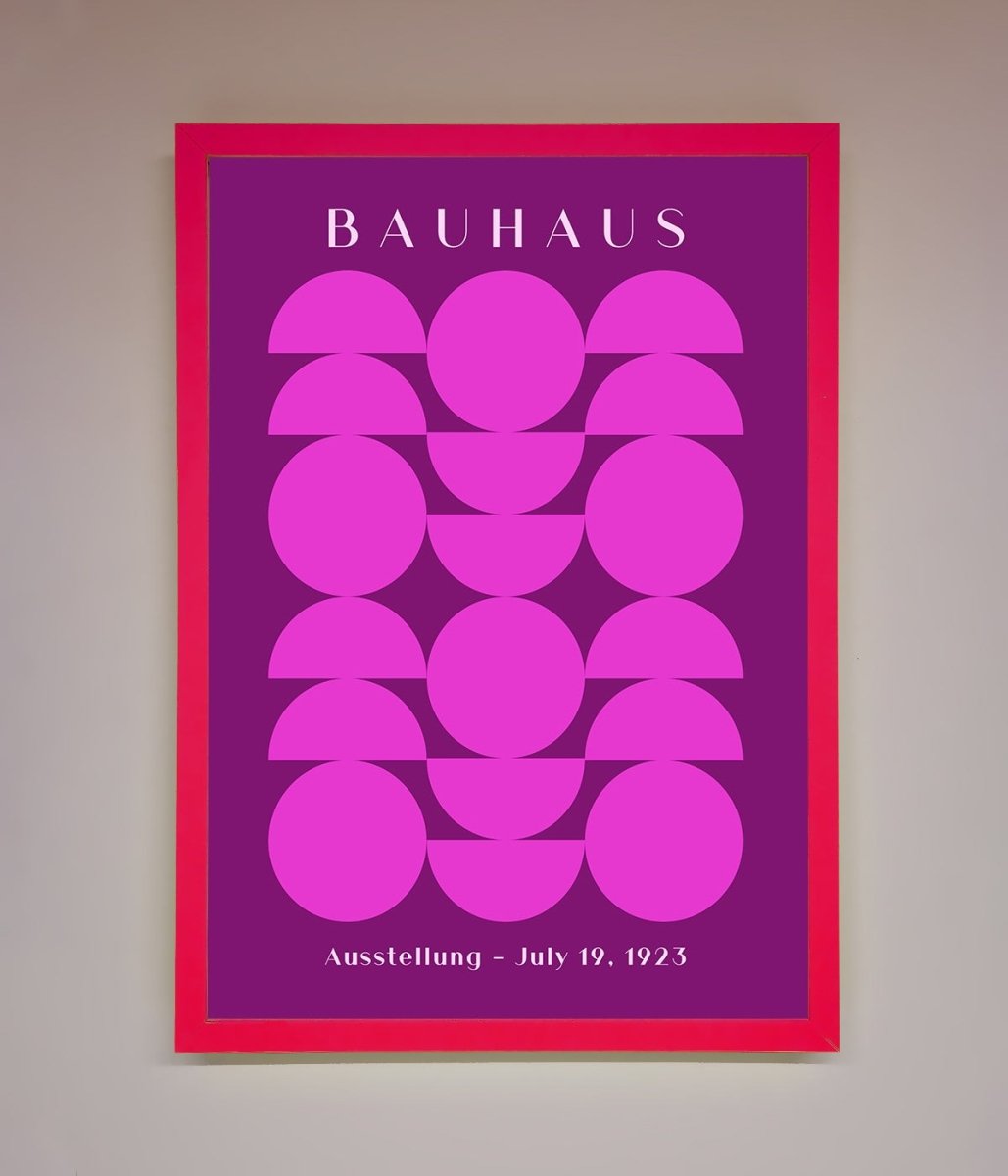 Bauhaus Pink And Purple Abstract Framed Print