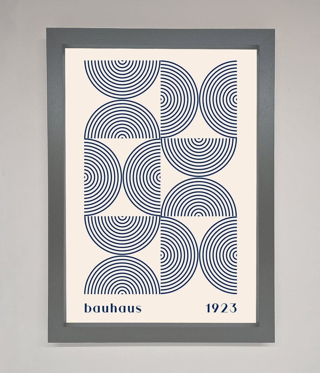 Bauhaus Print 1923 Navy Abstract Framed Poster