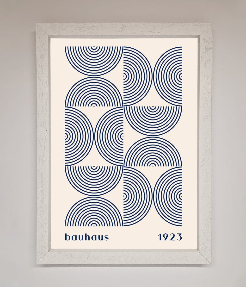 Bauhaus Print 1923 Navy Abstract Framed Poster