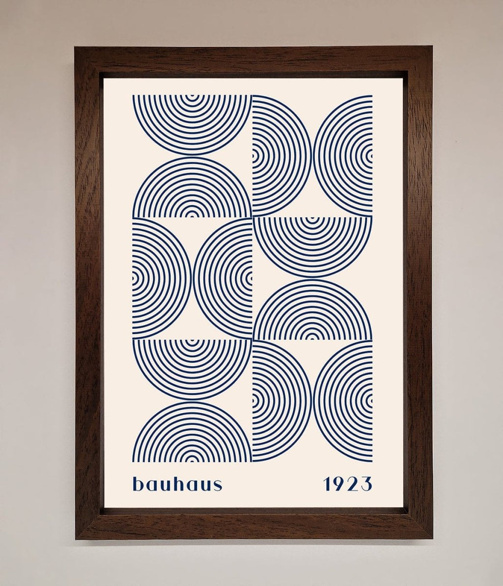 Bauhaus Print 1923 Navy Abstract Framed Poster
