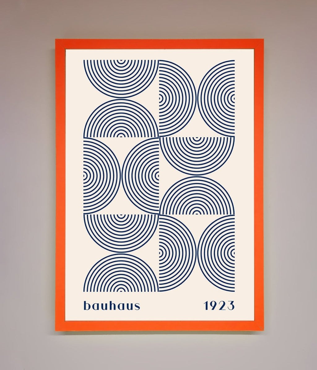 Bauhaus Print 1923 Navy Abstract Framed Poster