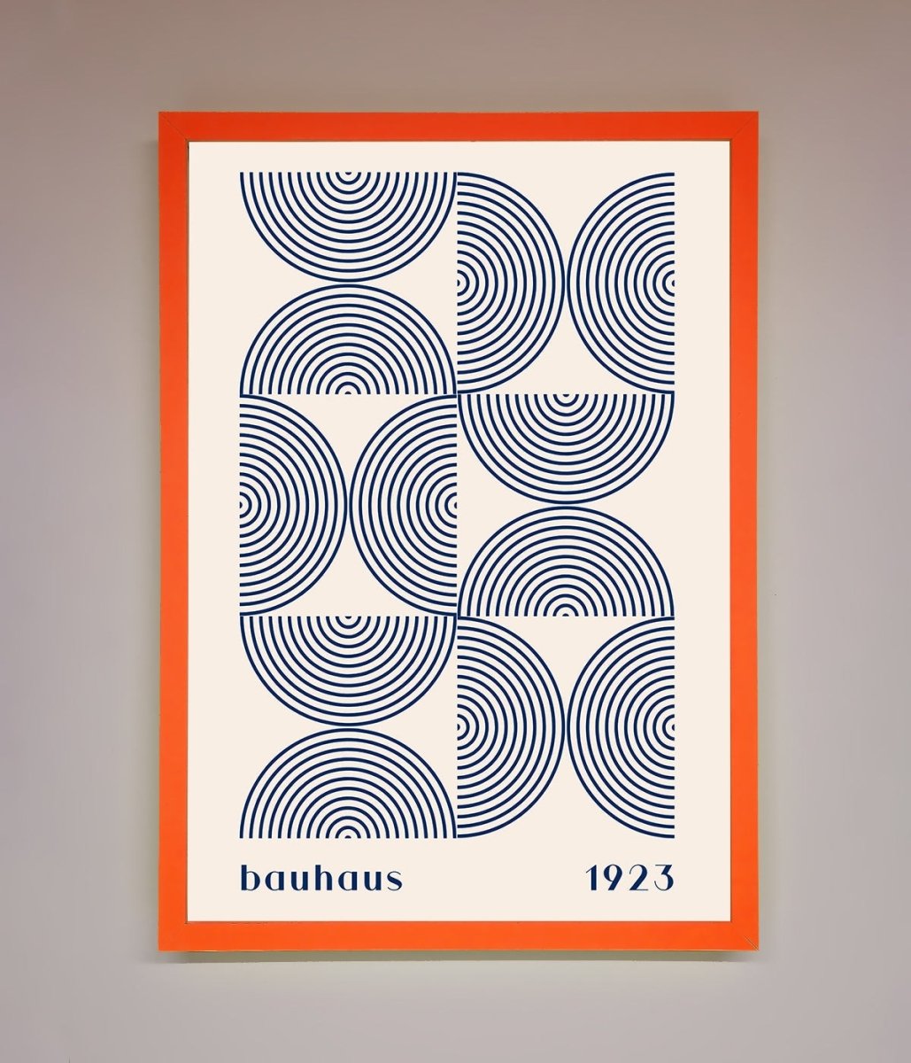 Bauhaus Print 1923 Navy Abstract Framed Poster