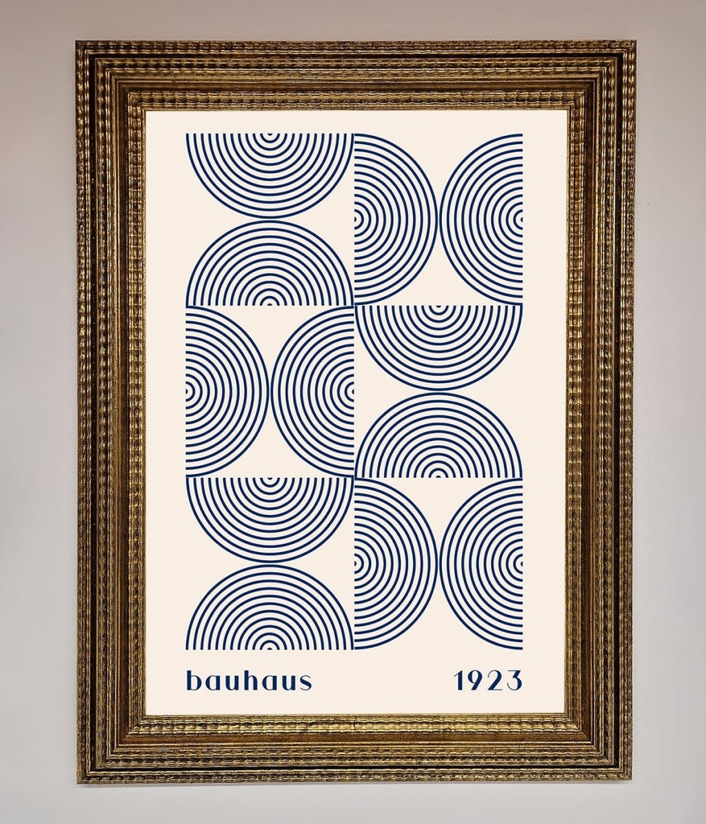 Bauhaus Print 1923 Navy Abstract Framed Poster