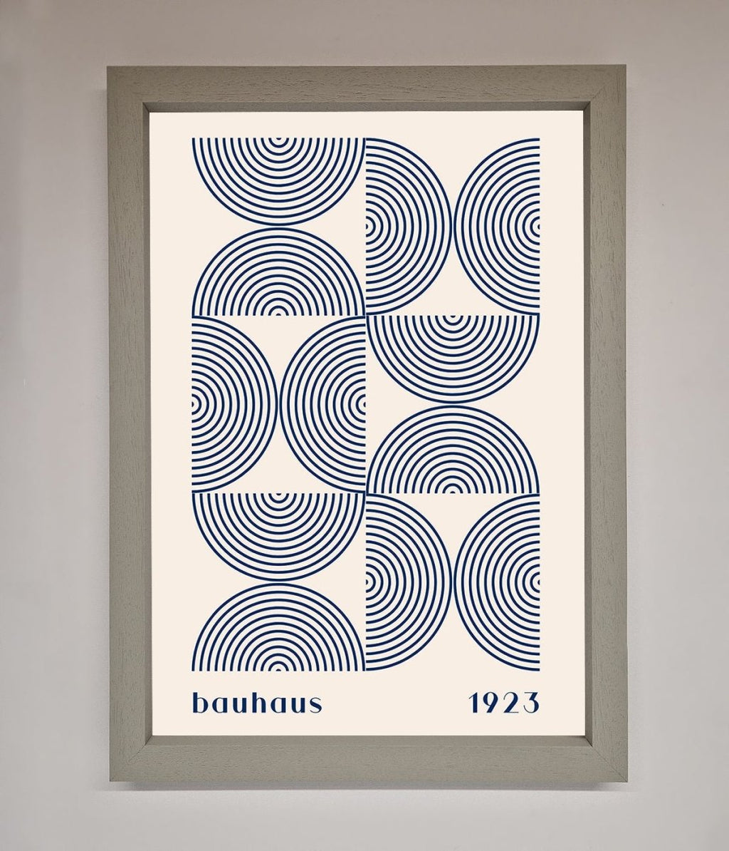 Bauhaus Print 1923 Navy Abstract Framed Poster