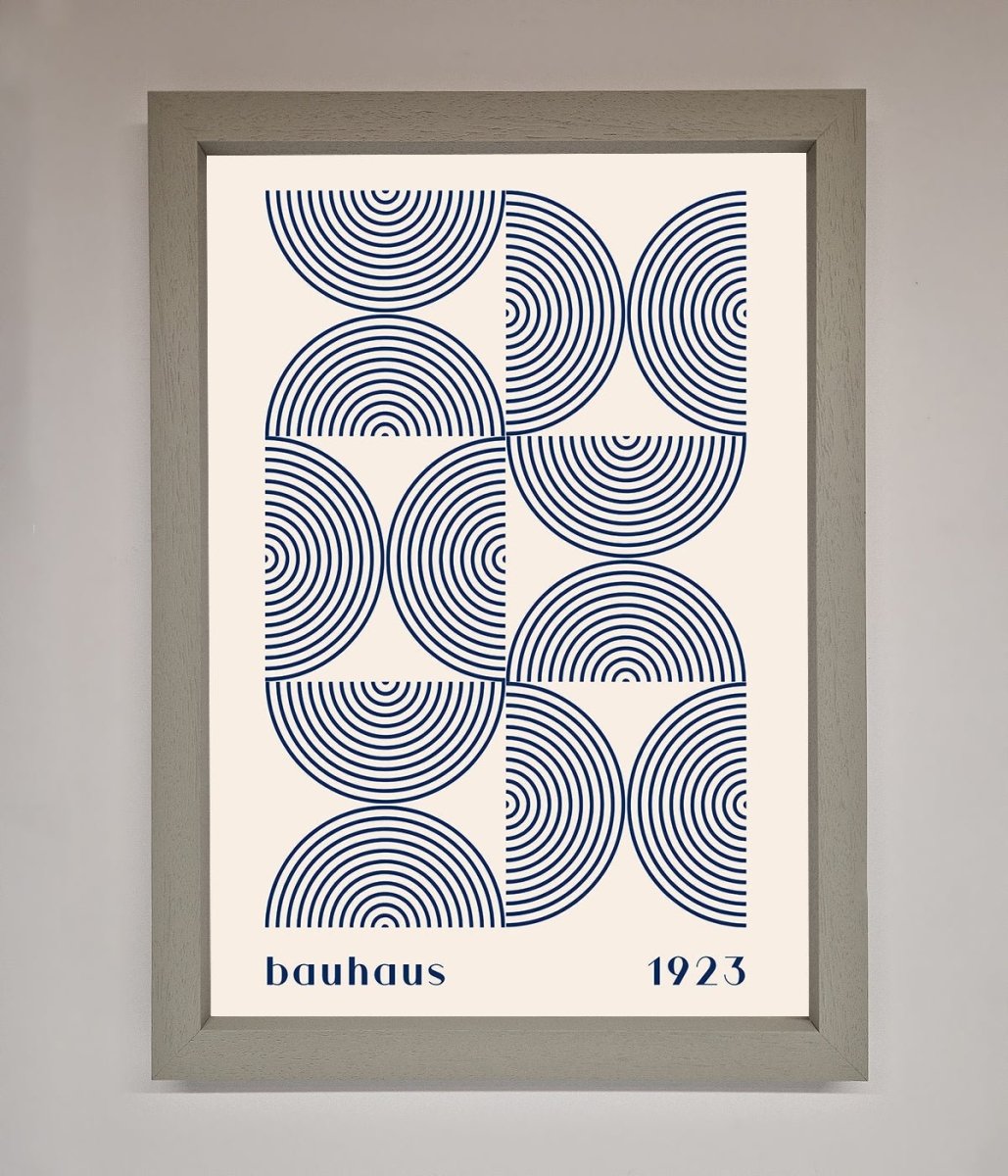 Bauhaus Print 1923 Navy Abstract Framed Poster