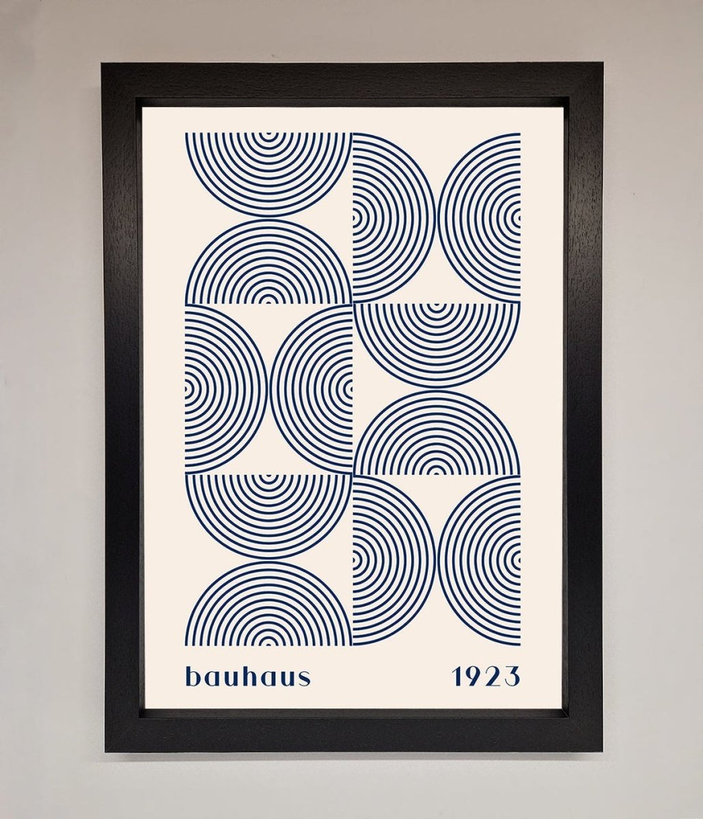 Bauhaus Print 1923 Navy Abstract Framed Poster