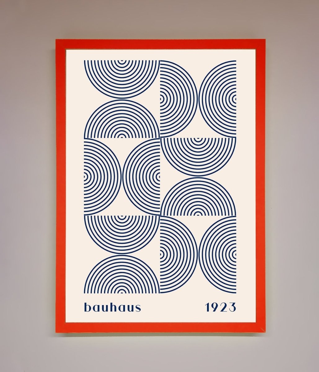 Bauhaus Print 1923 Navy Abstract Framed Poster