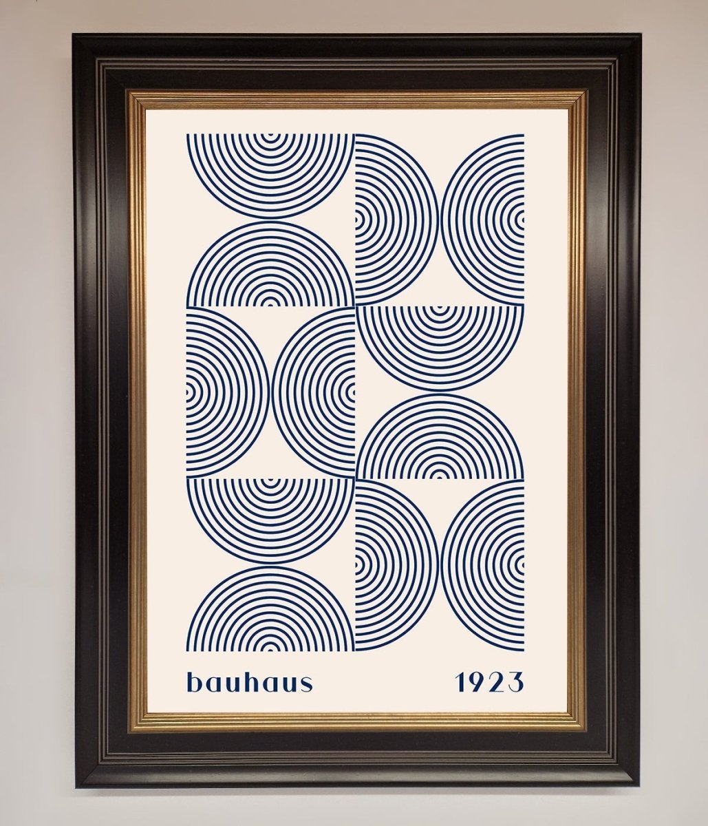 Bauhaus Print 1923 Navy Abstract Framed Poster