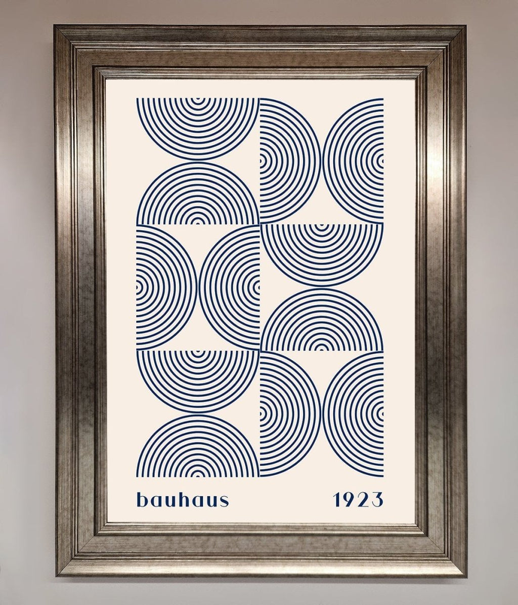 Bauhaus Print 1923 Navy Abstract Framed Poster