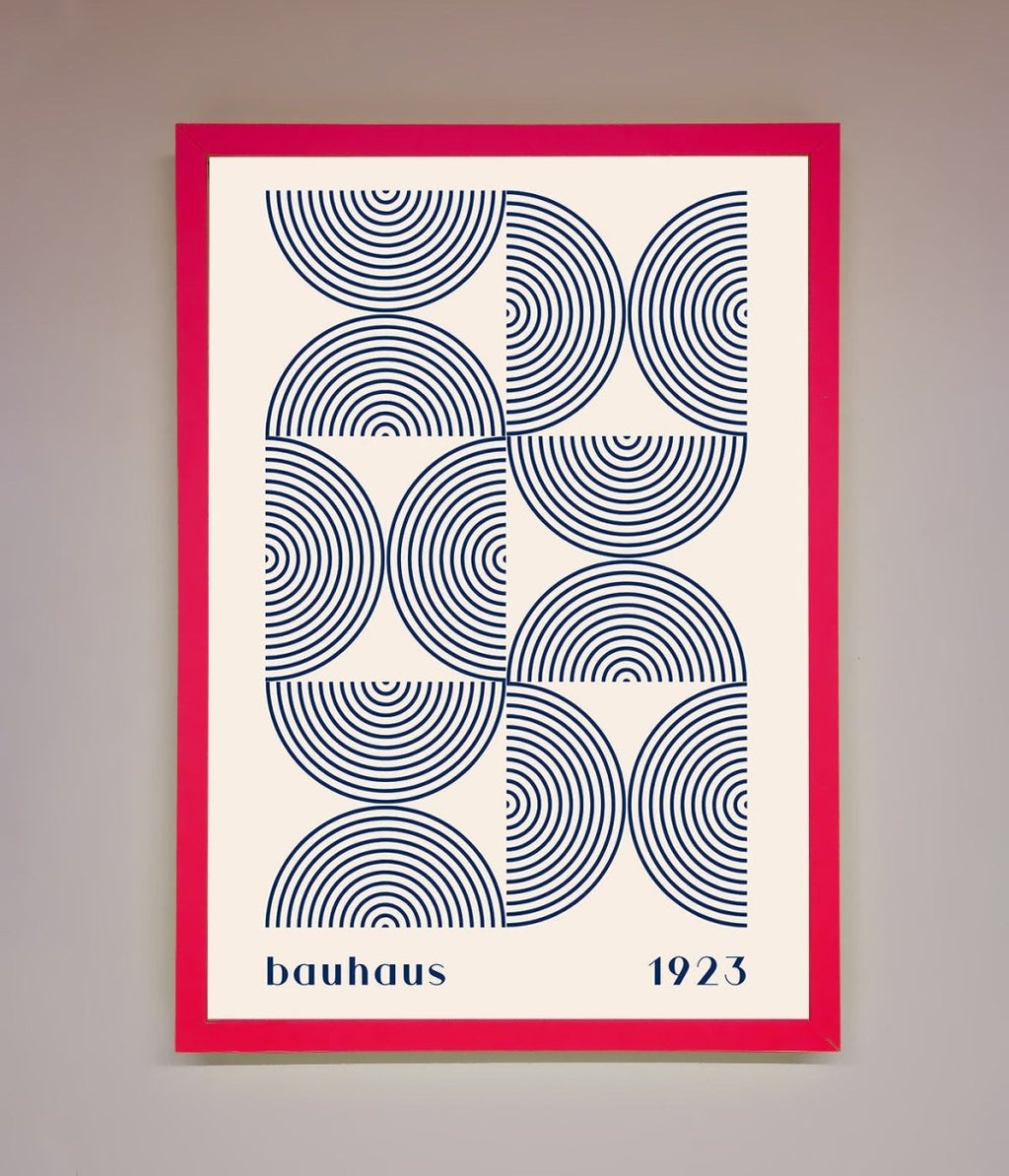 Bauhaus Print 1923 Navy Abstract Framed Poster