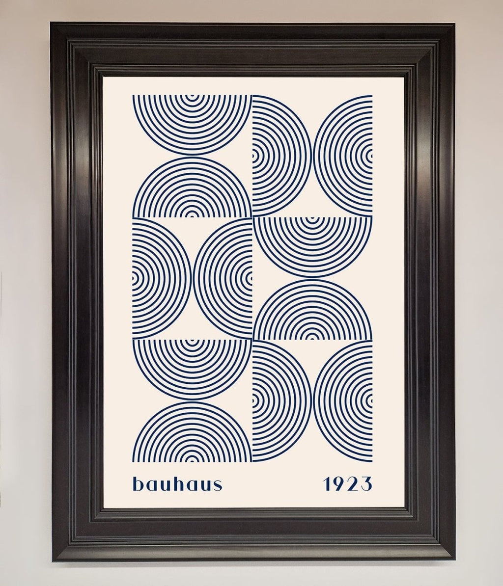 Bauhaus Print 1923 Navy Abstract Framed Poster