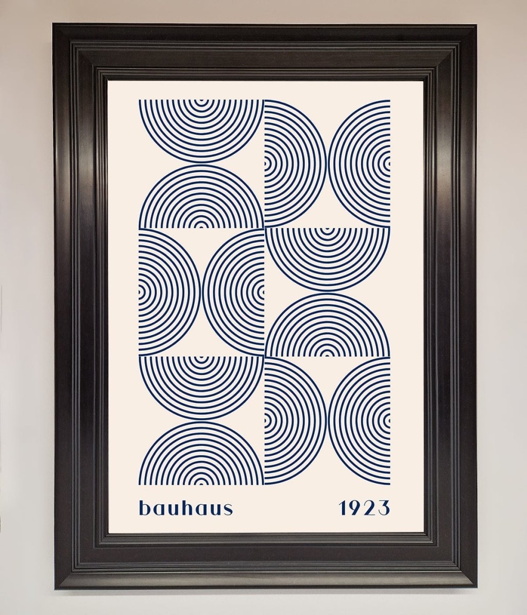 Bauhaus Print 1923 Navy Abstract Framed Poster