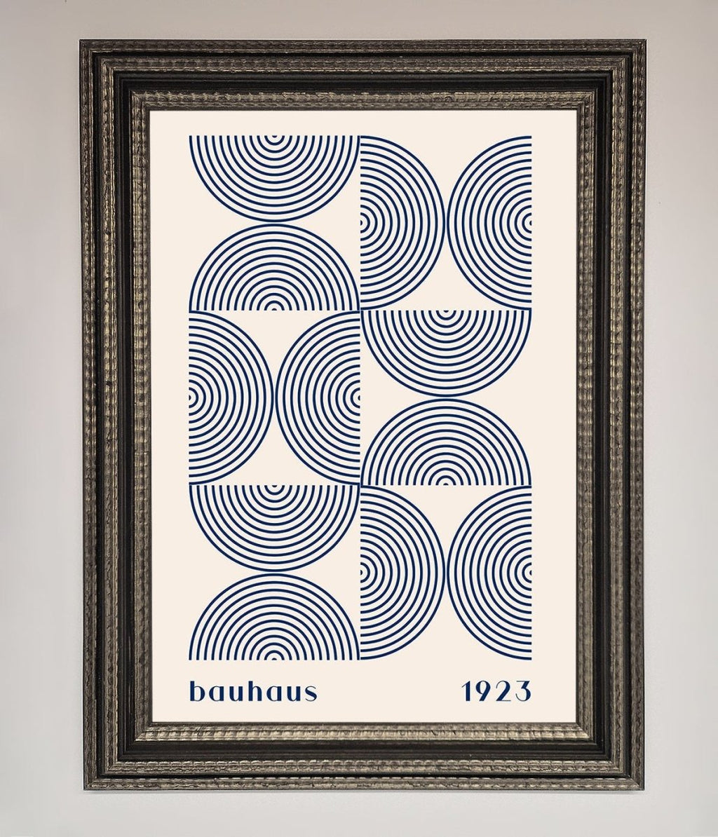 Bauhaus Print 1923 Navy Abstract Framed Poster