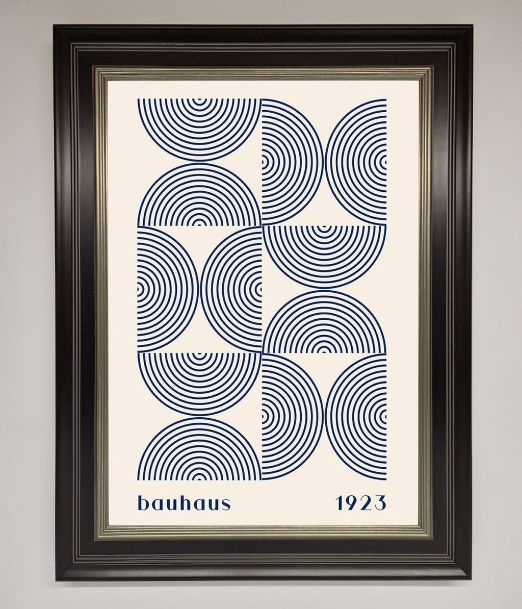 Bauhaus Print 1923 Navy Abstract Framed Poster