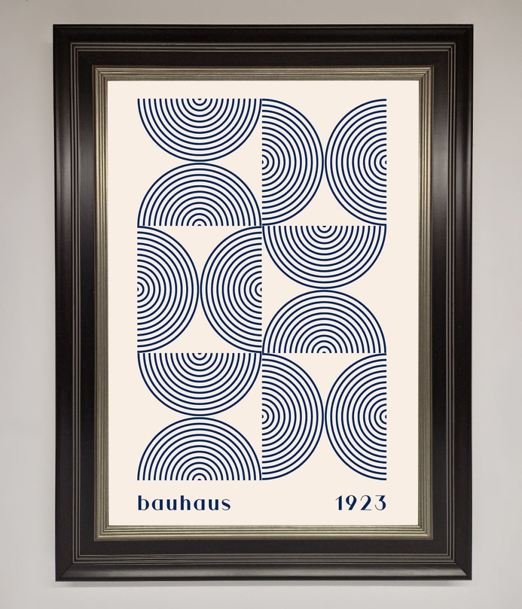 Bauhaus Print 1923 Navy Abstract Framed Poster