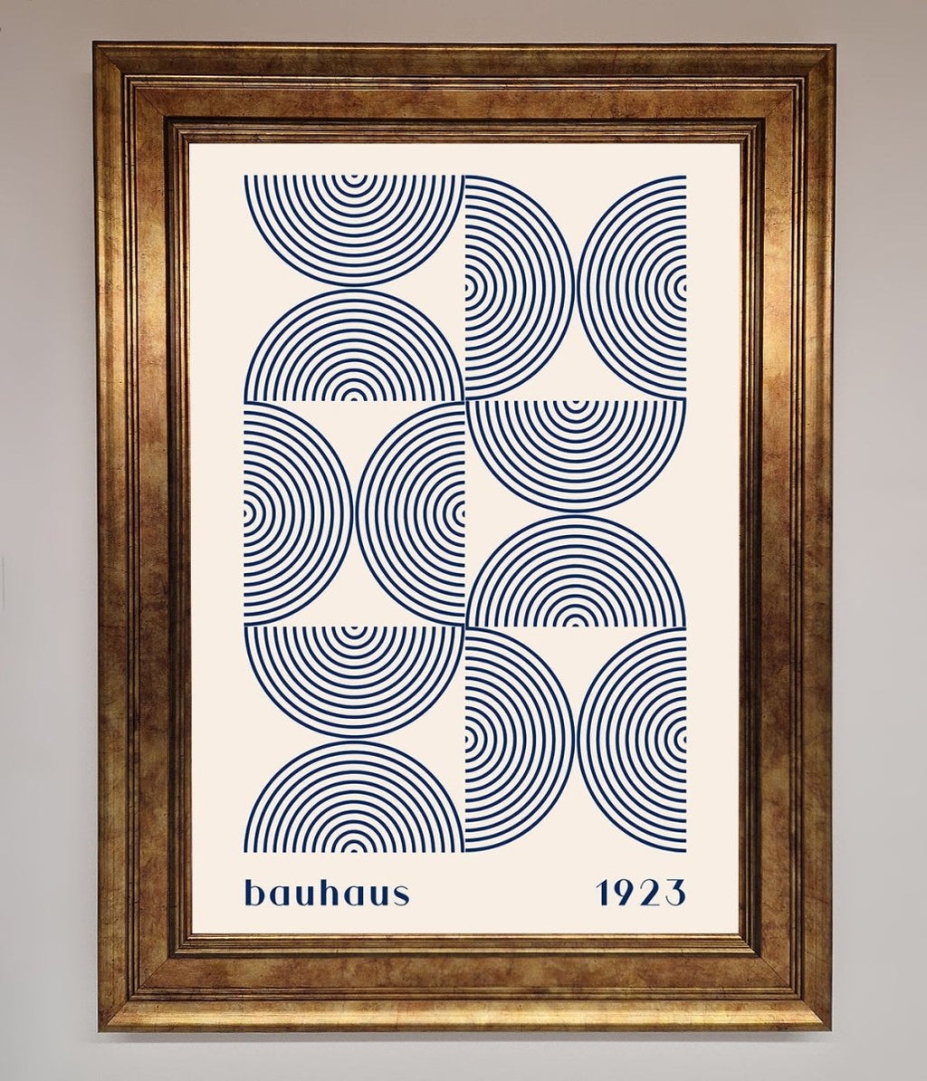 Bauhaus Print 1923 Navy Abstract Framed Poster