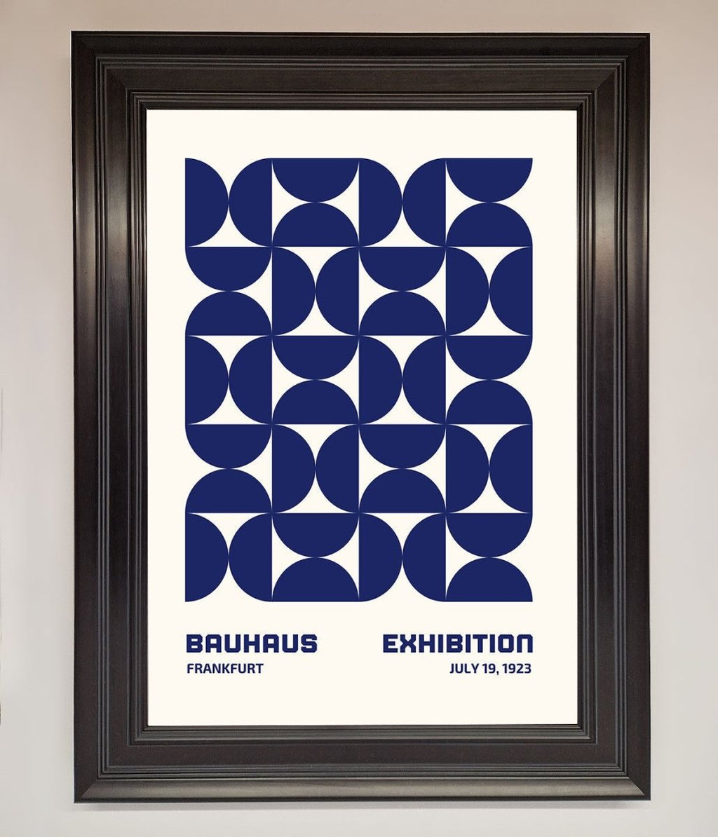 Bauhaus Print July 1923 Navy Blue Abstract Framed Wall Art