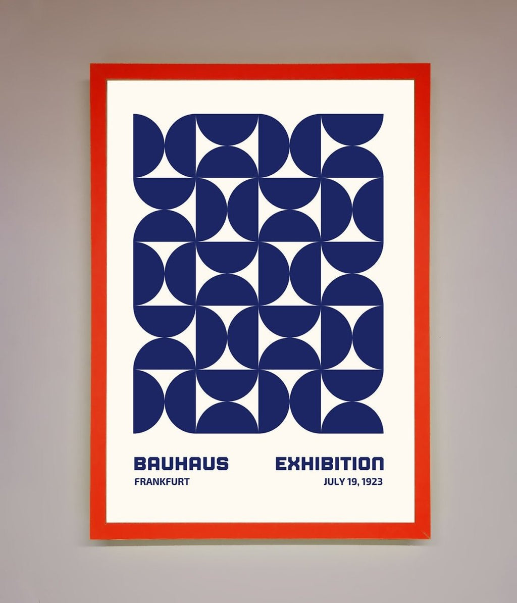 Bauhaus Print July 1923 Navy Blue Abstract Framed Wall Art