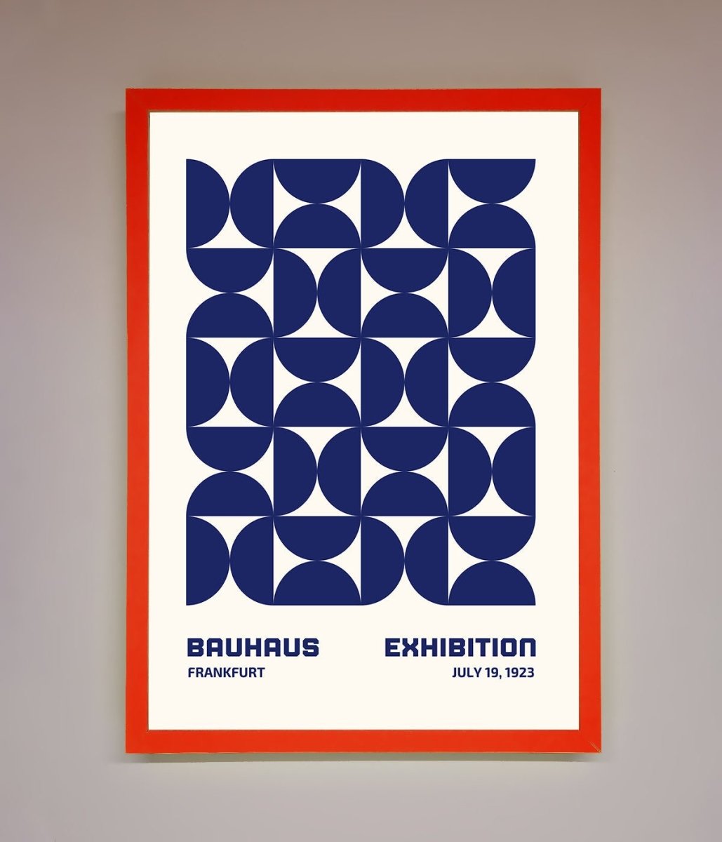 Bauhaus Print July 1923 Navy Blue Abstract Framed Wall Art