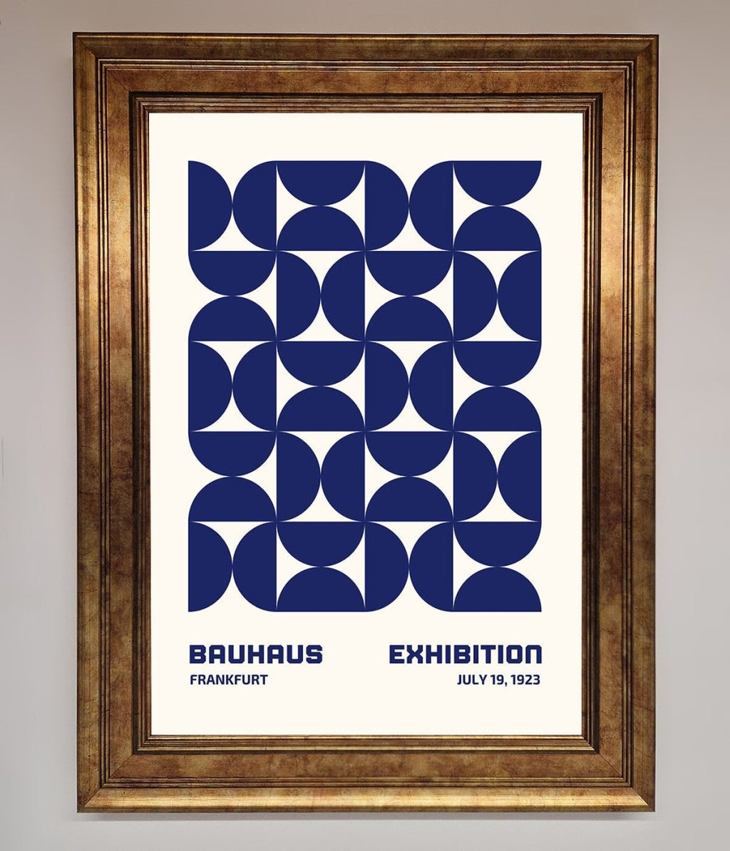 Bauhaus Print July 1923 Navy Blue Abstract Framed Wall Art