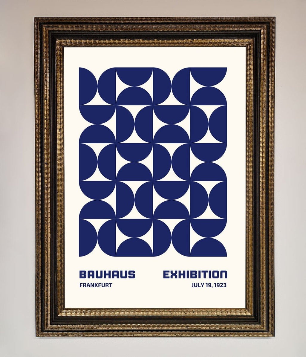 Bauhaus Print July 1923 Navy Blue Abstract Framed Wall Art
