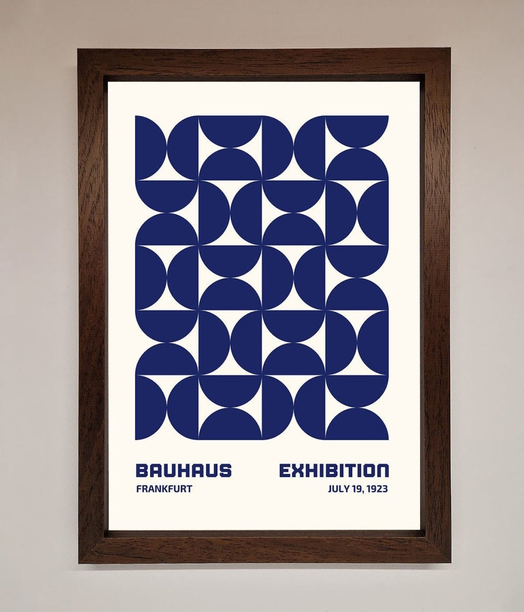 Bauhaus Print July 1923 Navy Blue Abstract Framed Wall Art
