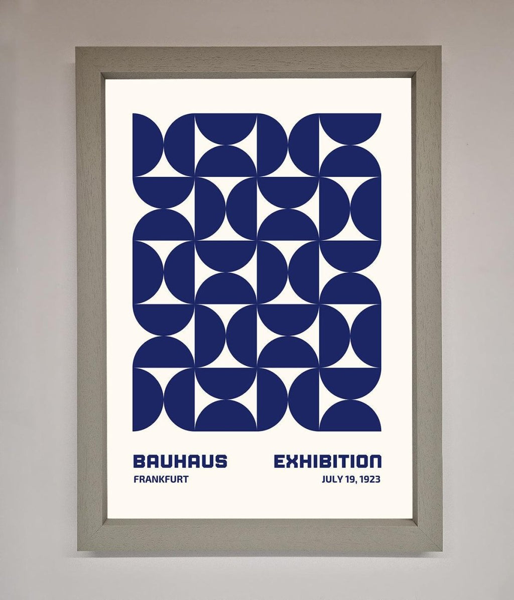 Bauhaus Print July 1923 Navy Blue Abstract Framed Wall Art