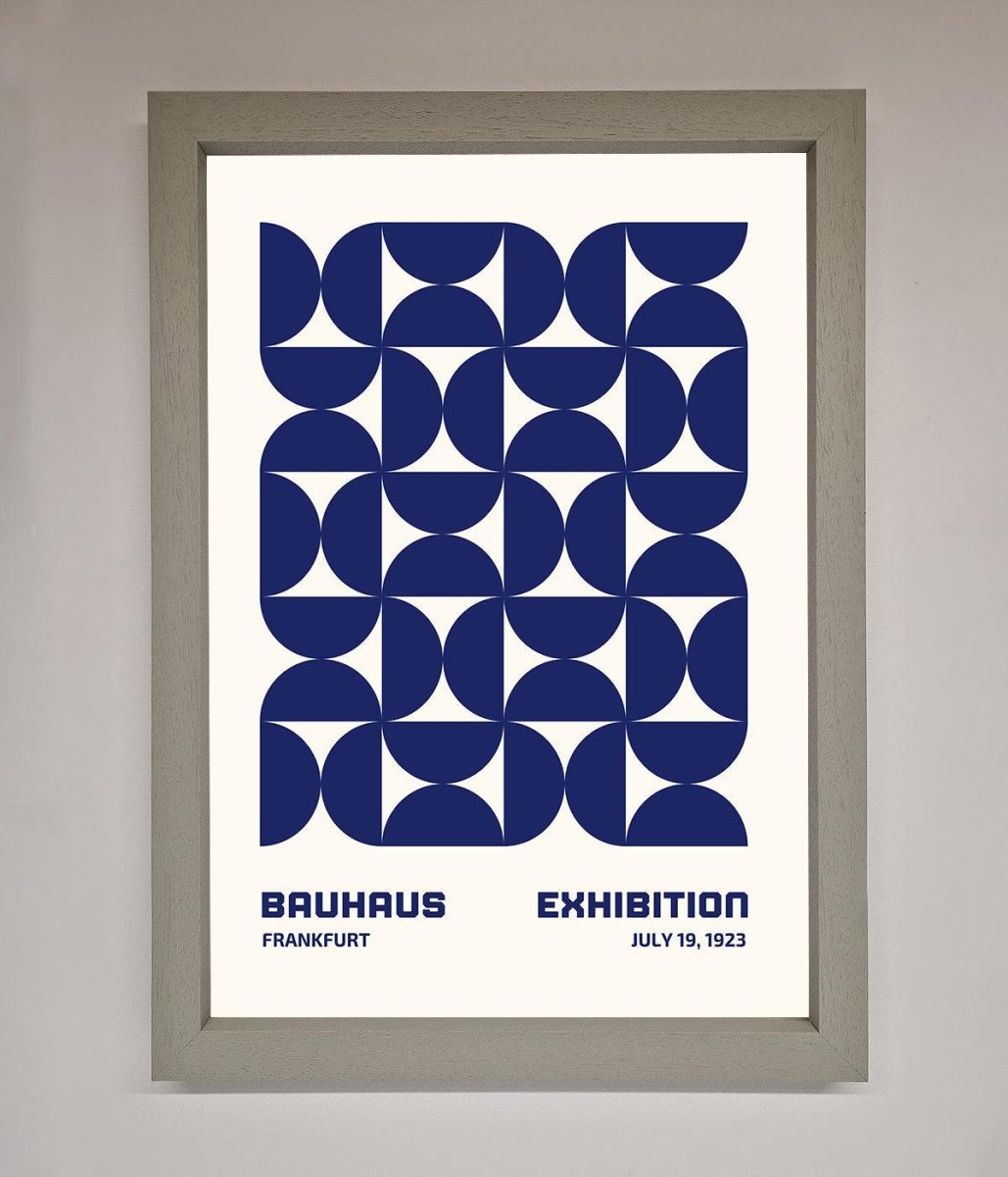Bauhaus Print July 1923 Navy Blue Abstract Framed Wall Art