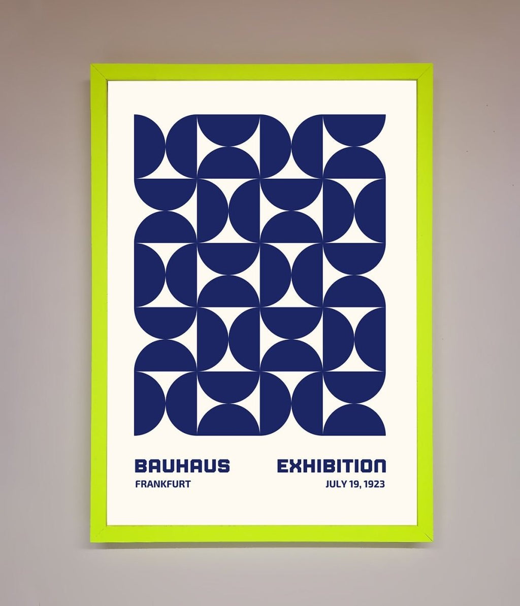 Bauhaus Print July 1923 Navy Blue Abstract Framed Wall Art