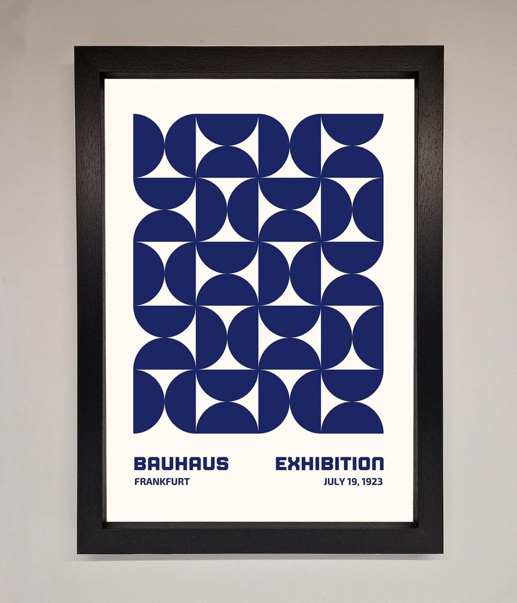 Bauhaus Print July 1923 Navy Blue Abstract Framed Wall Art
