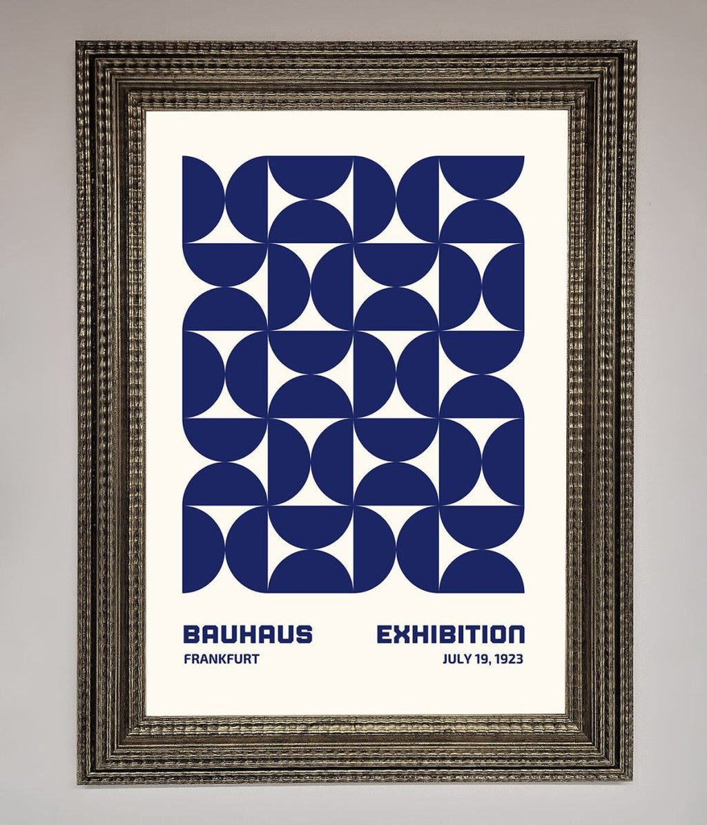 Bauhaus Print July 1923 Navy Blue Abstract Framed Wall Art