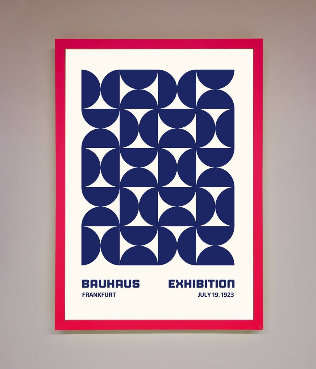 Bauhaus Print July 1923 Navy Blue Abstract Framed Wall Art
