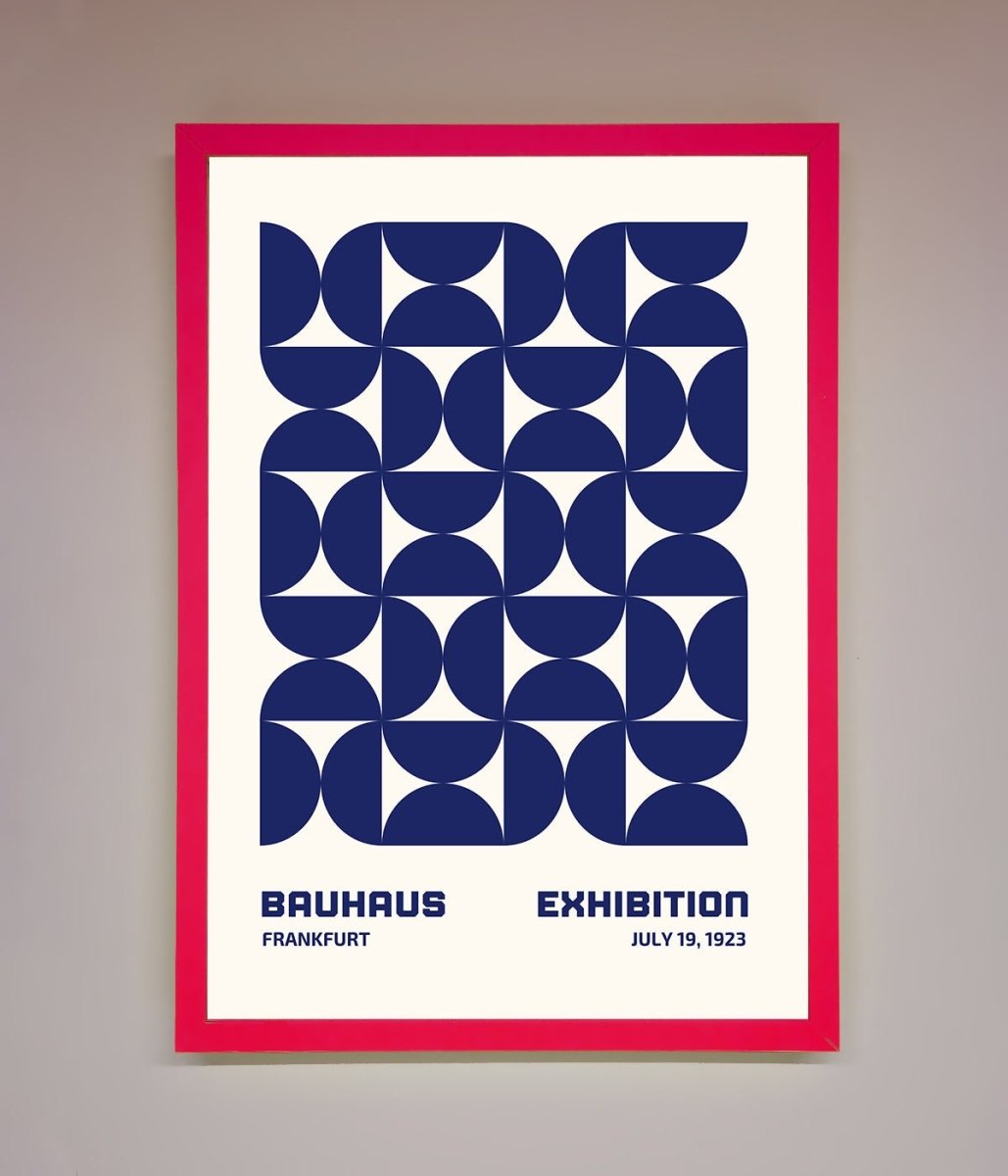 Bauhaus Print July 1923 Navy Blue Abstract Framed Wall Art