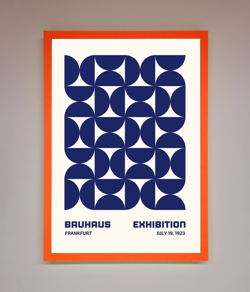 Bauhaus Print July 1923 Navy Blue Abstract Framed Wall Art