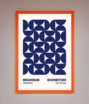 Bauhaus Print July 1923 Navy Blue Abstract Framed Wall Art