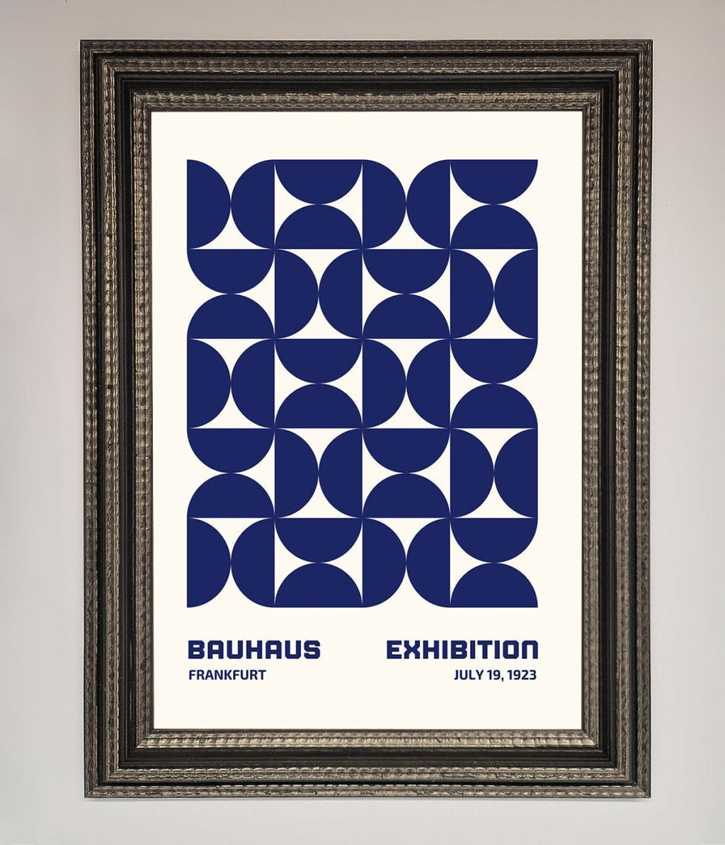 Bauhaus Print July 1923 Navy Blue Abstract Framed Wall Art