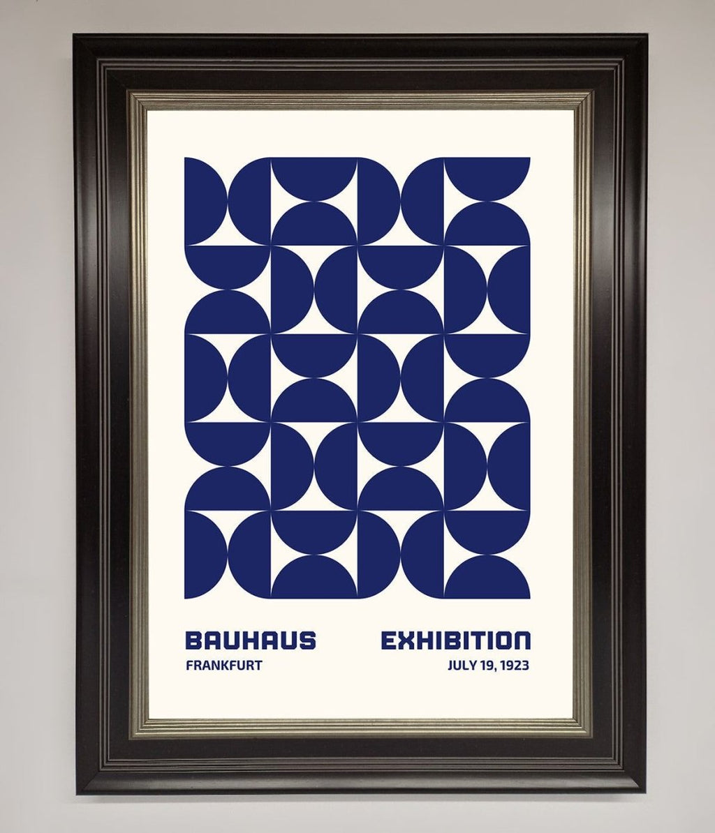 Bauhaus Print July 1923 Navy Blue Abstract Framed Wall Art
