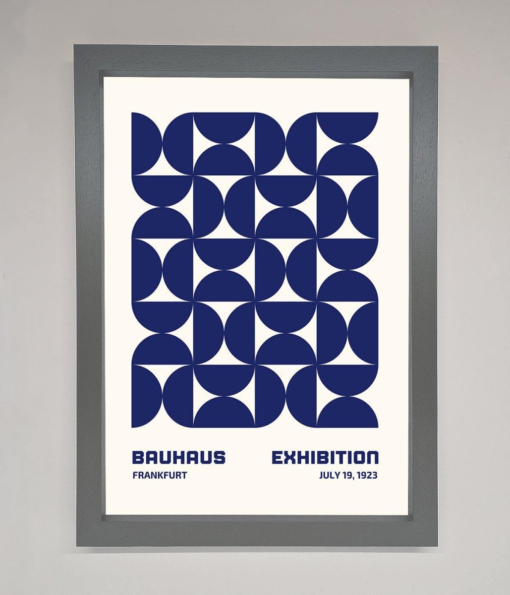 Bauhaus Print July 1923 Navy Blue Abstract Framed Wall Art