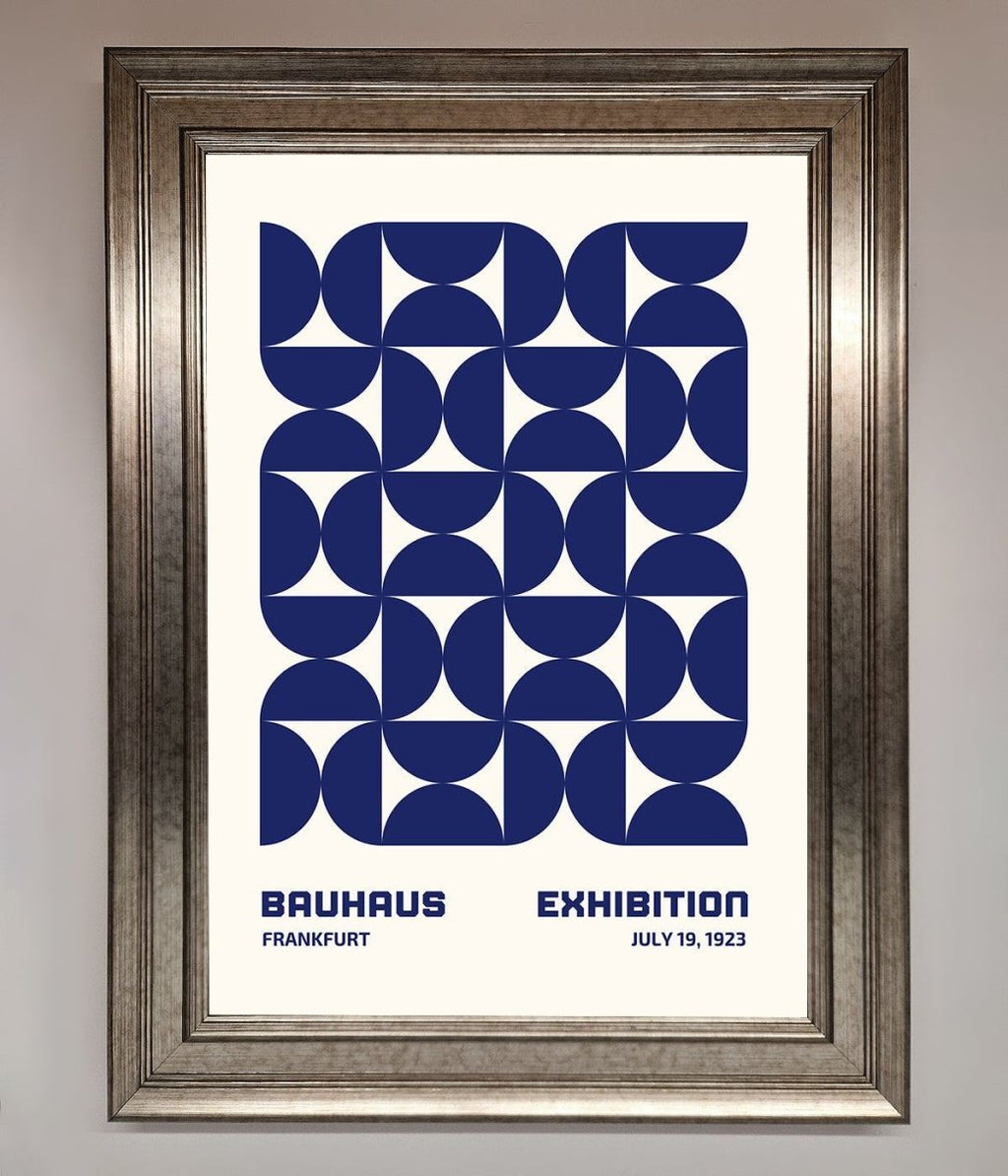 Bauhaus Print July 1923 Navy Blue Abstract Framed Wall Art