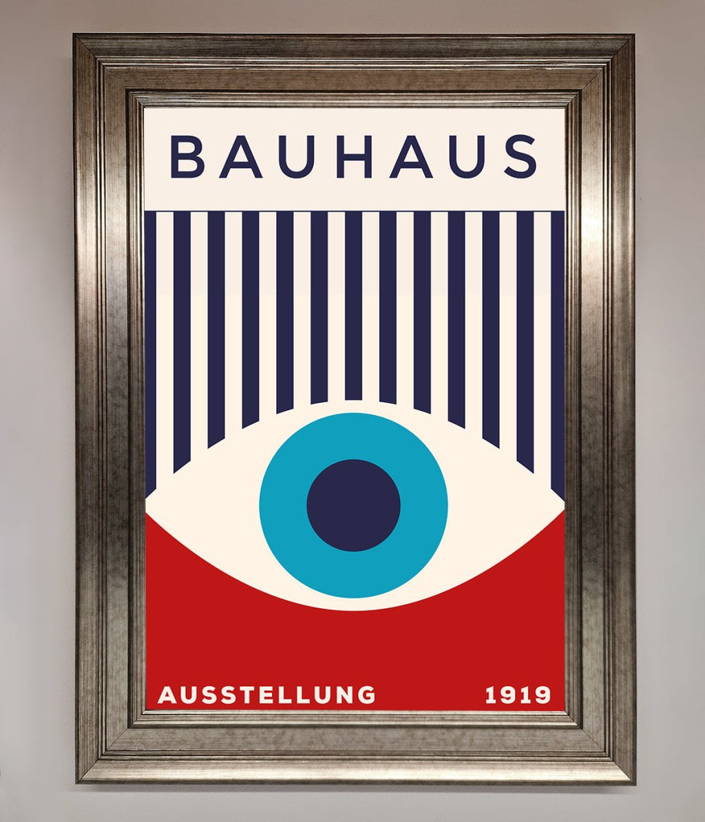 Bauhaus Red And Blue Eye Framed Wall Art